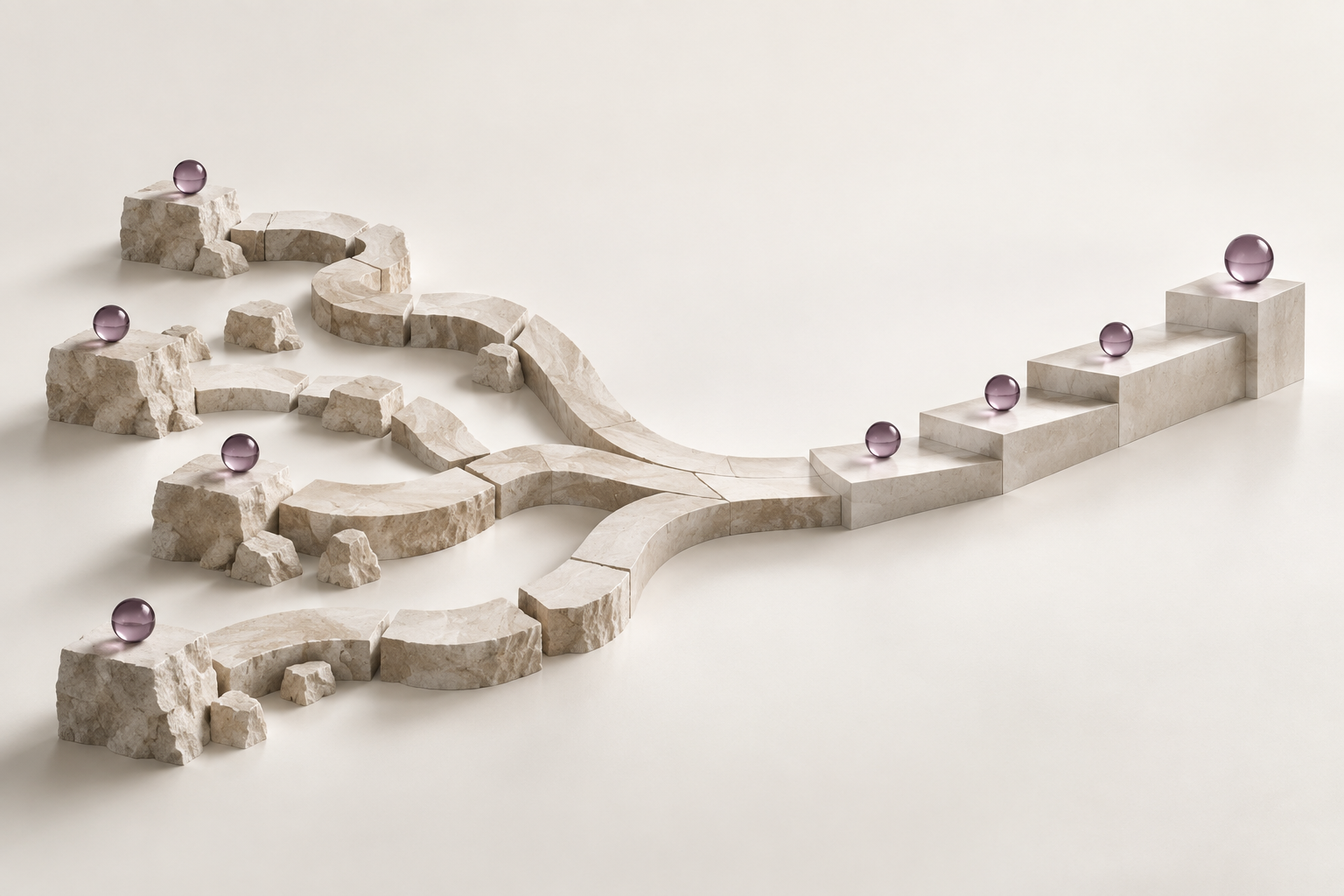 Conceptual pathways becoming one ordered rollout roadmap