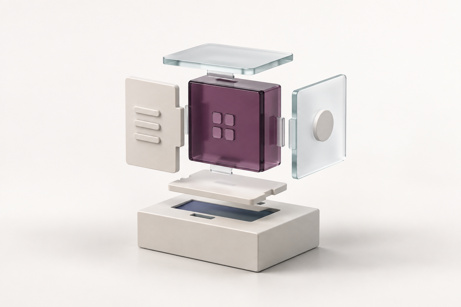 Conceptual modular application panels fitting onto a stable foundation