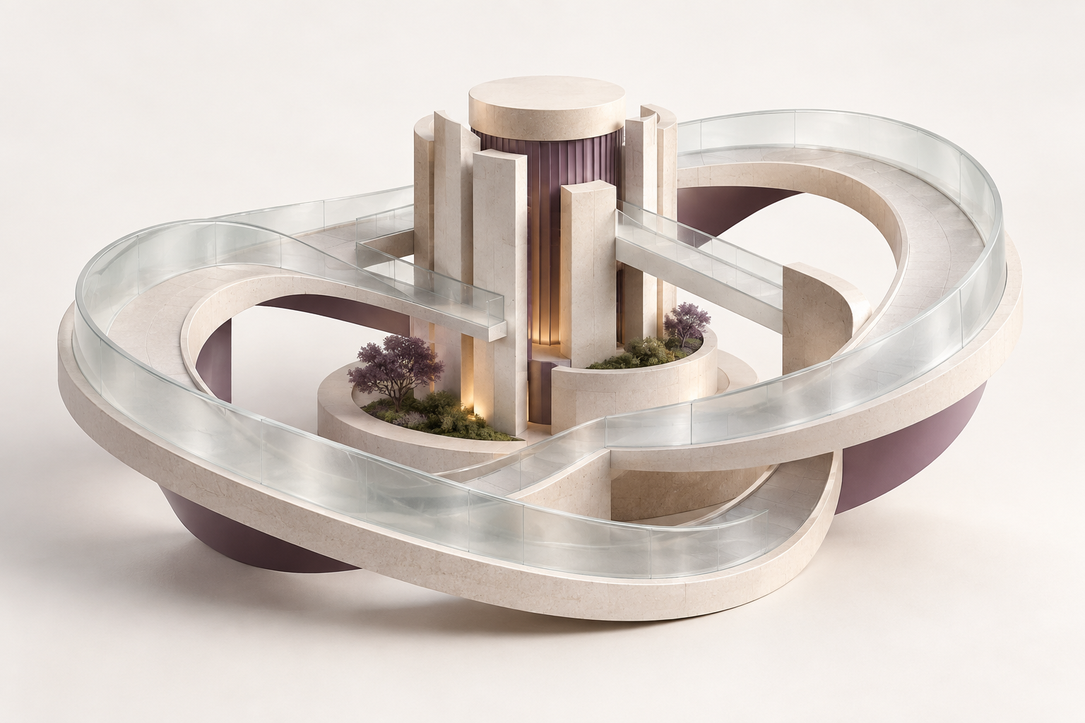 Conceptual architectural loop around a stable central core, illustrating ongoing Salesforce care
